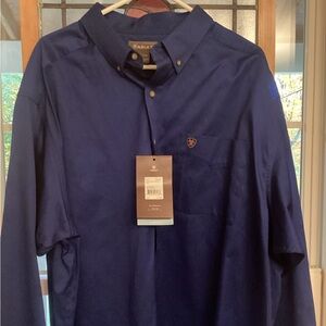 Ariat Shirt Mens 2XL-Blue Heavy Twill Canvas Workshirt‎ Cowboy Western Rodeo